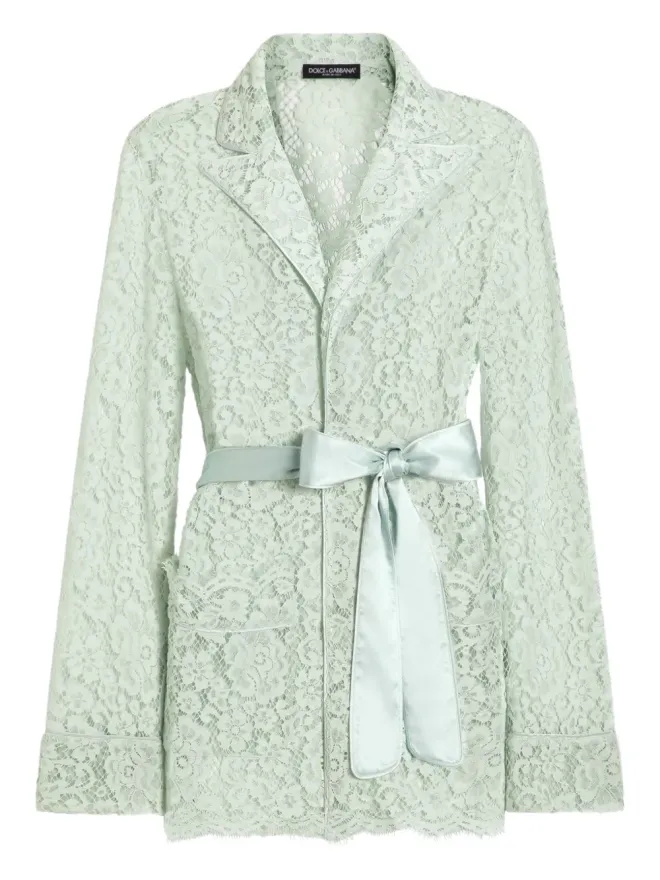 Dolce & Gabbana Dolce & Gabbana レースディテール ベルト付きジャケットの商品画像