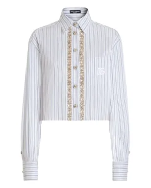 Dolce & Gabbana ストライプディテール装飾シャツ - White - サムネイル1
