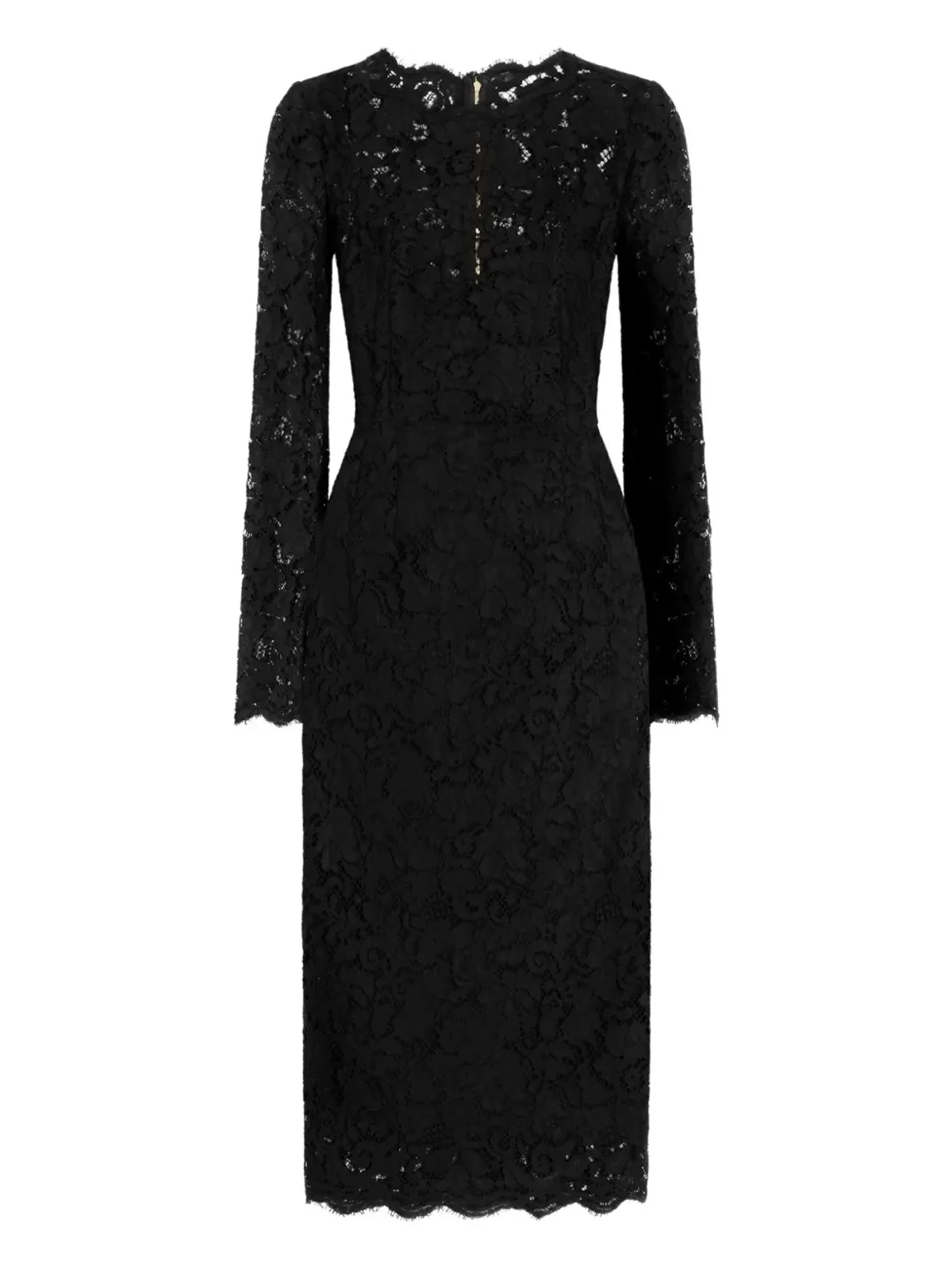 Dolce & Gabbana ロングスリーブ レース ミディドレス - ブラック - 画像1