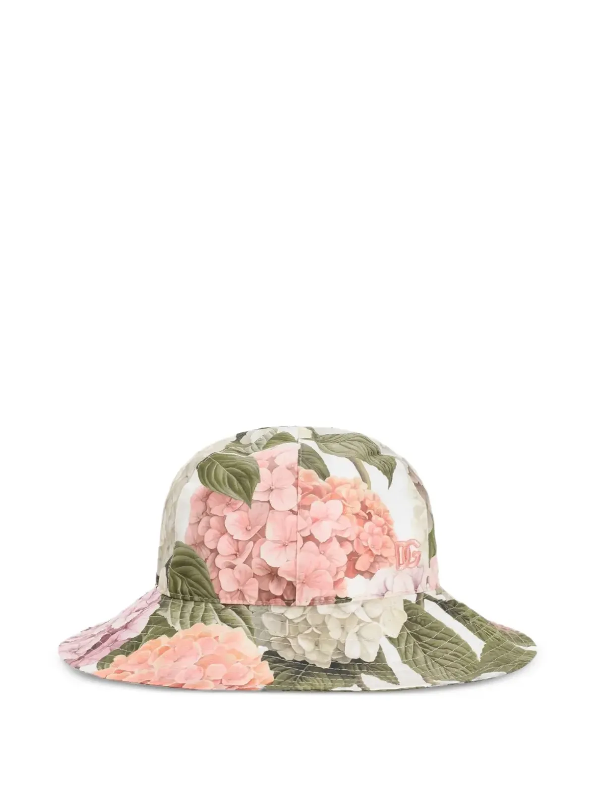 Dolce & Gabbana Kids Hydrangea柄ポプリン帽子 - ホワイト - 画像1