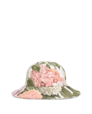 Dolce & Gabbana Kids Hydrangea柄ポプリン帽子 - ホワイト - サムネイル1