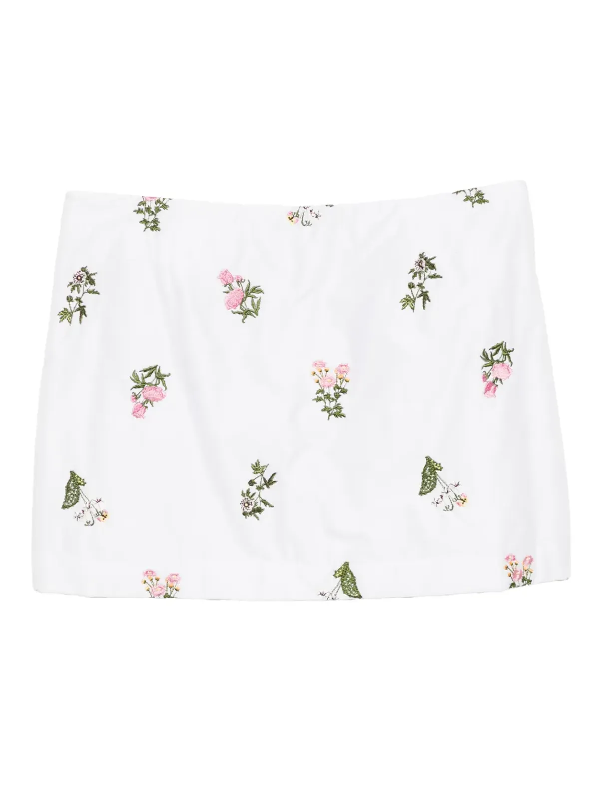Cynthia Rowley 花柄刺繍入りコットン ミニスカート - White - 画像2