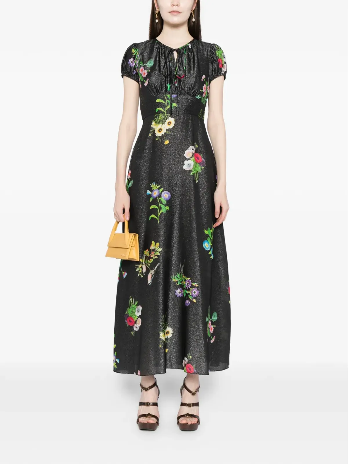Cynthia Rowley フローラルプリント ラメ入り ミディドレス - 画像2