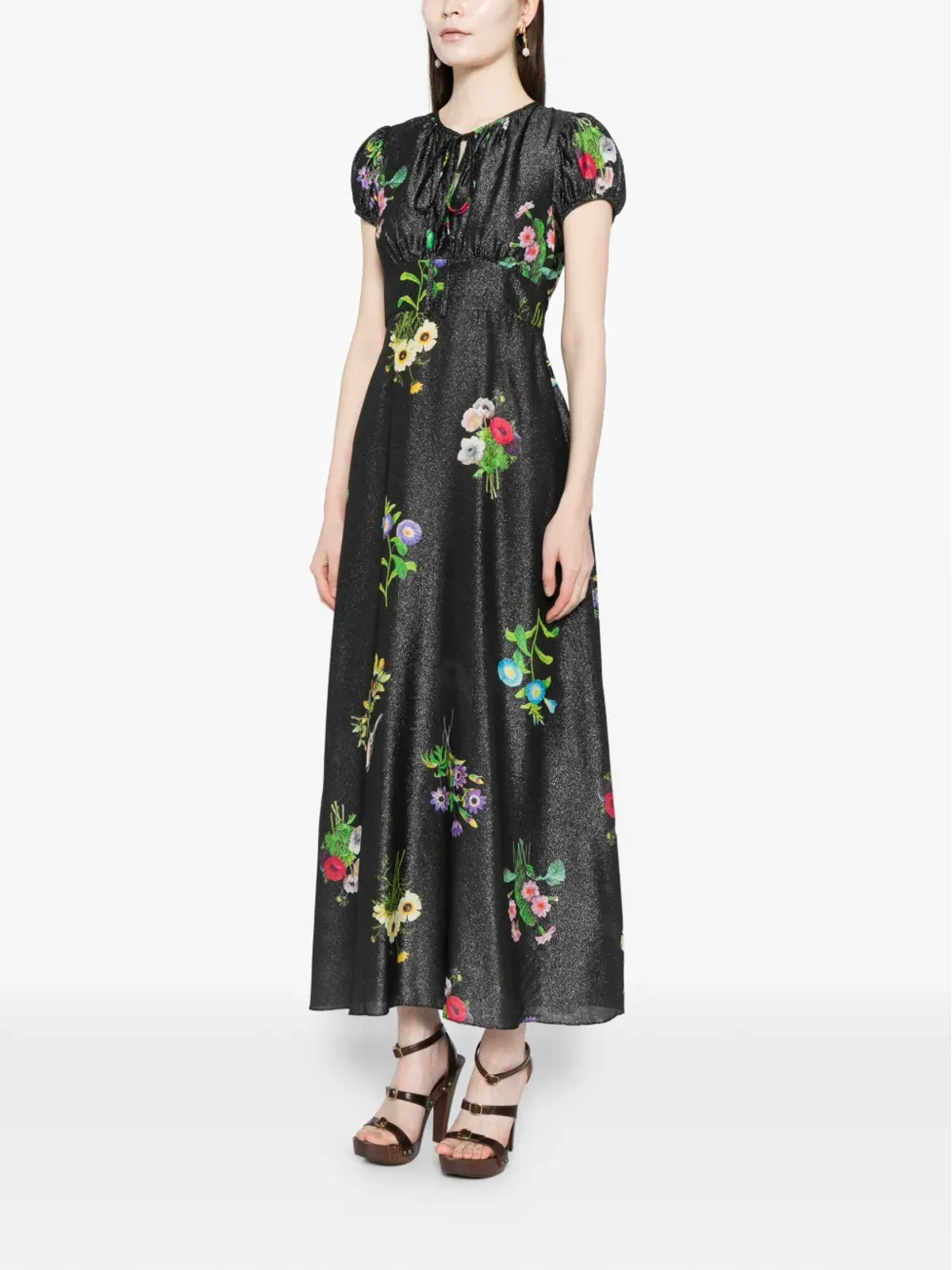 Cynthia Rowley フローラルプリント ラメ入り ミディドレス - 画像3