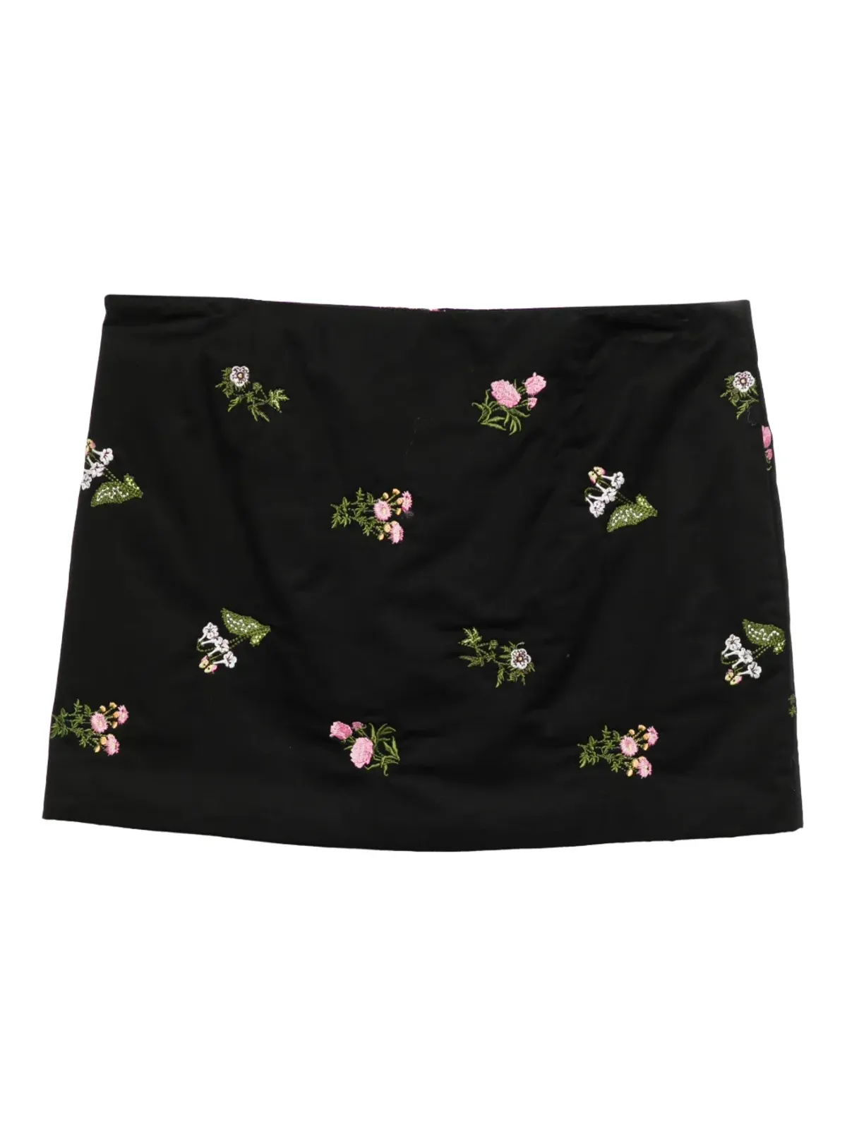 Cynthia Rowley 花柄刺繍ミニスカート - ブラック - 画像2