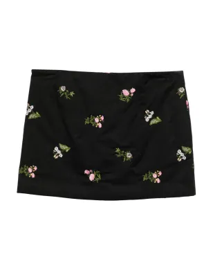 Cynthia Rowley 花柄刺繍ミニスカート - ブラック - サムネイル2