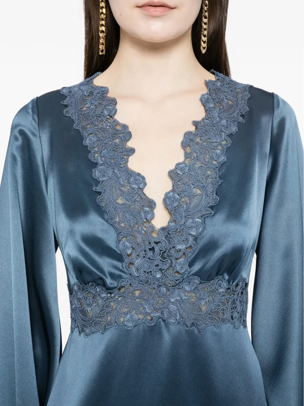 Cynthia Rowley サテンレースミニドレス - 画像5