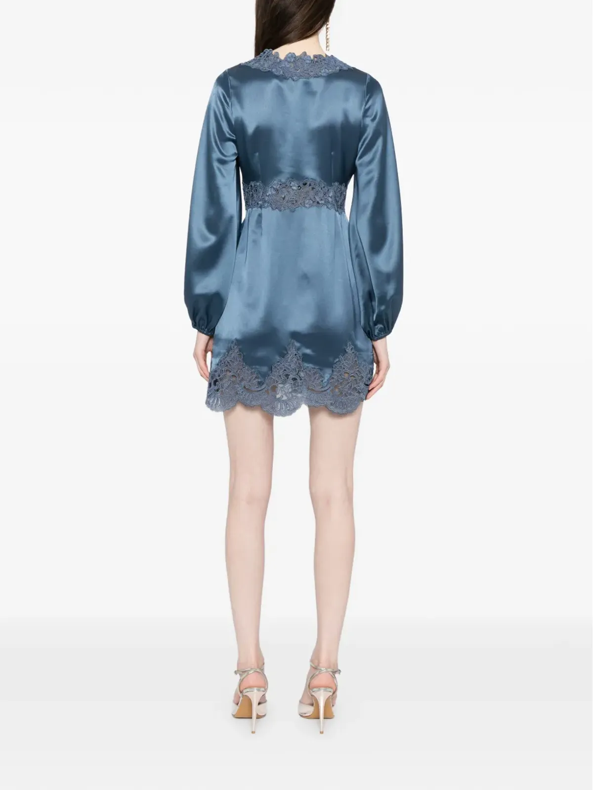 Cynthia Rowley サテンレースミニドレス - 画像4