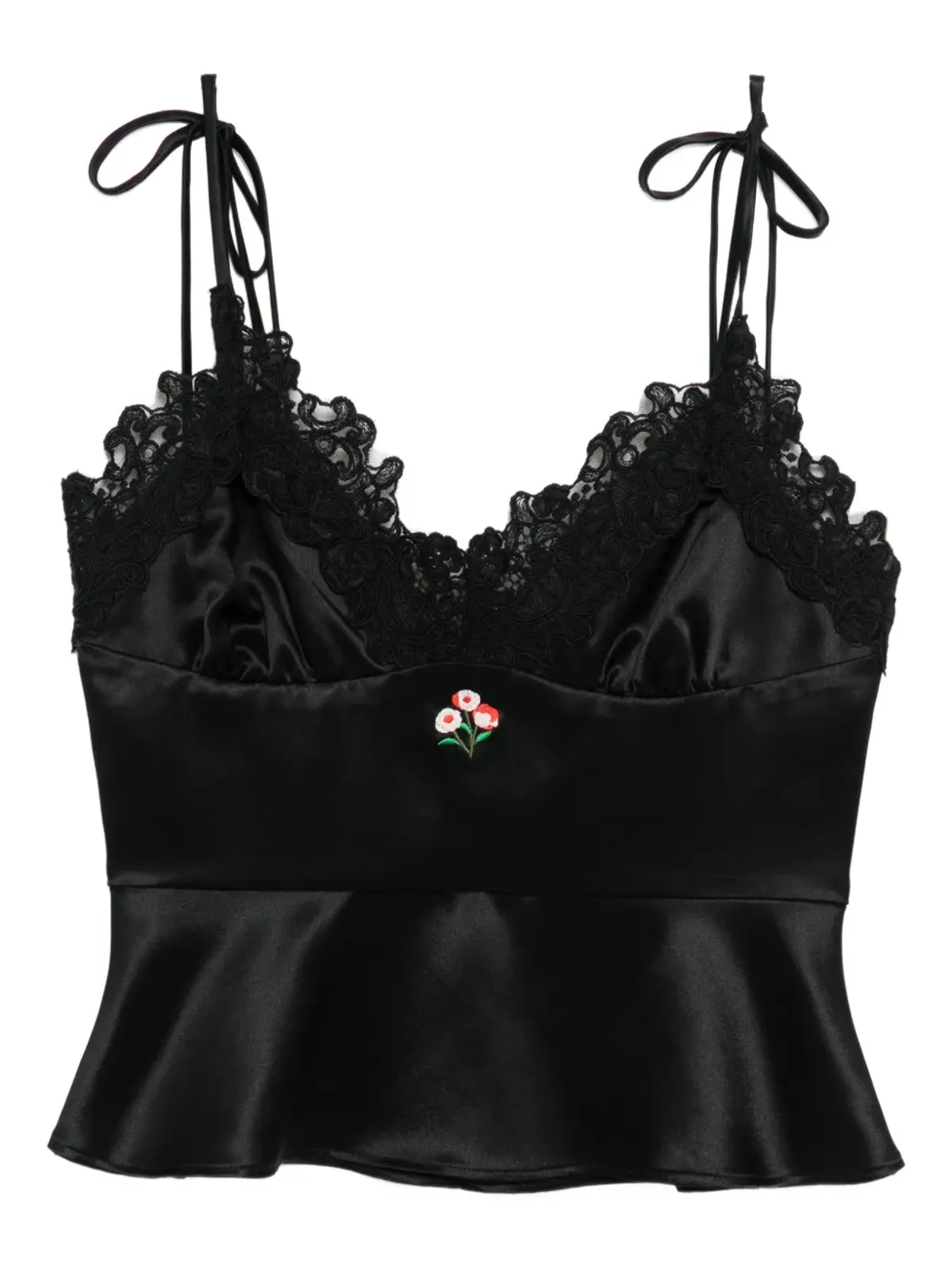 Cynthia Rowley サテンレーストップ - 画像1