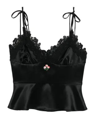 Cynthia Rowley サテンレーストップ - サムネイル1