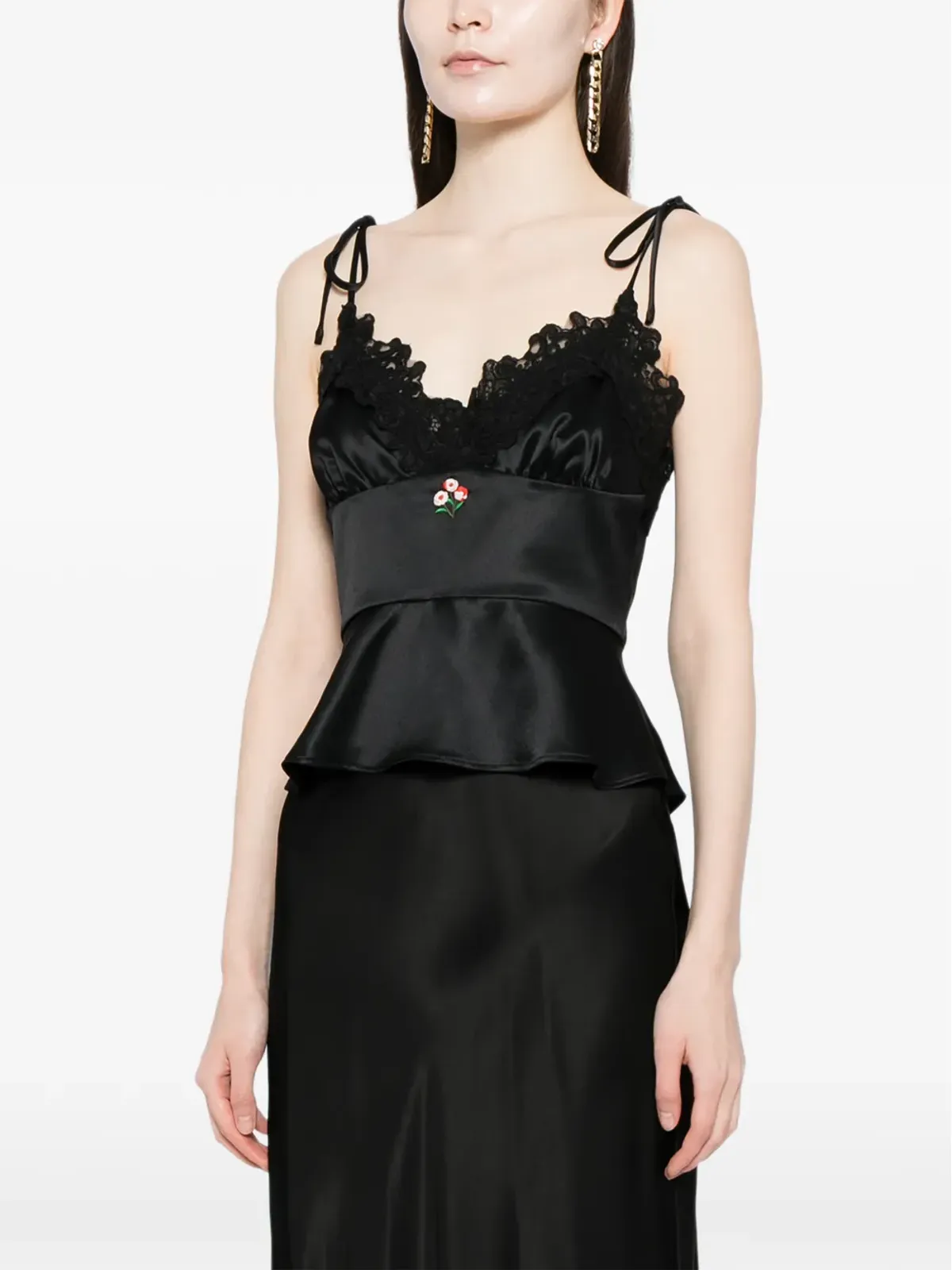 Cynthia Rowley サテンレーストップ - 画像3