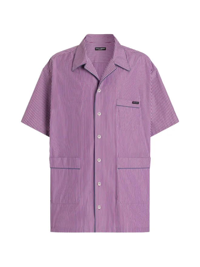 Dolce & Gabbana Dolce & Gabbana ハワイ柄ストライプポプリンシャツの商品画像