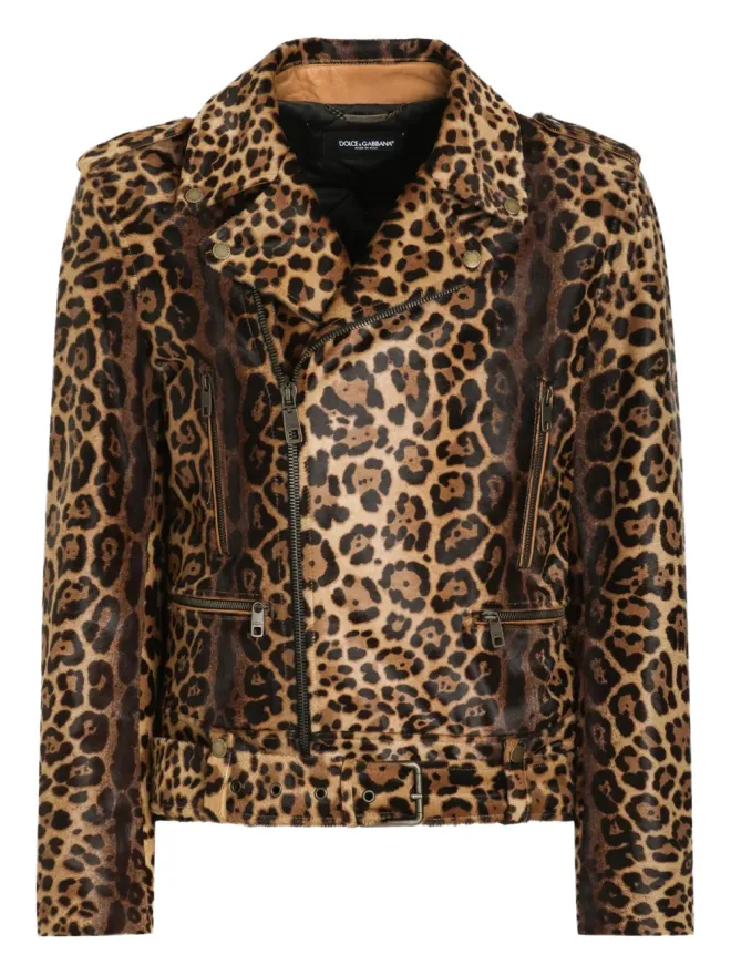 Dolce & Gabbana Dolce & Gabbana レオパード柄ジップジャケット ブラウンの商品画像