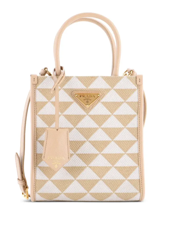 Prada Pre-Owned Prada ビンテージ Symbole ショッパー トート ジャカード ミニ クロスボディ バッグ - ニュートラルの商品画像