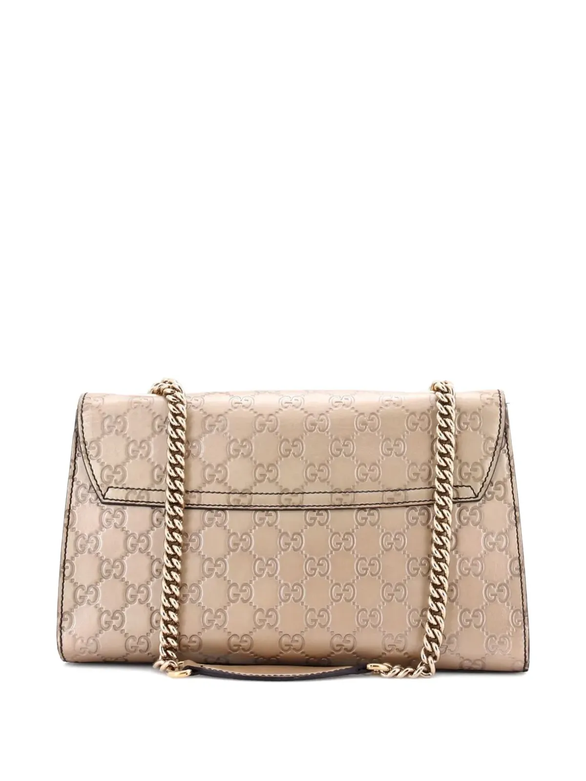 Gucci ビンテージ エミリー チェーンフラップバッグ Guccissima レザー ミディアム ショルダーバッグ - ニュートラルカラー - 画像2