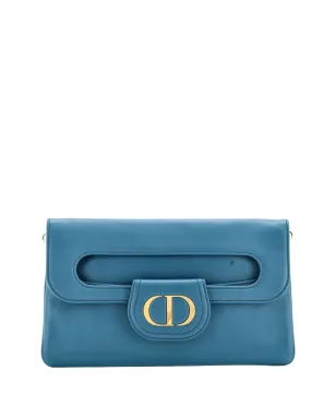 Christian Dior ビンテージ ダブルチェーンバッグ レザー ミディアムショルダーバッグ - ブルー - サムネイル1