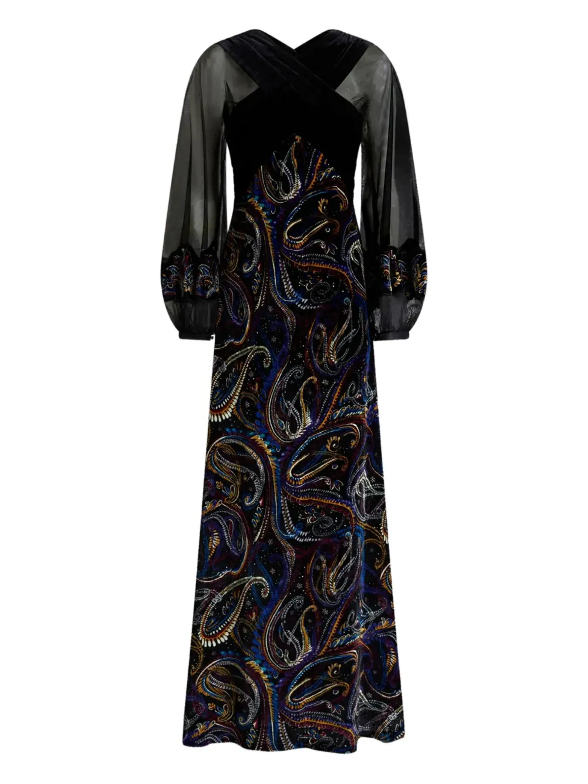 ETRO ワイドパフスリーブのマキシドレス - ブラック - 画像1