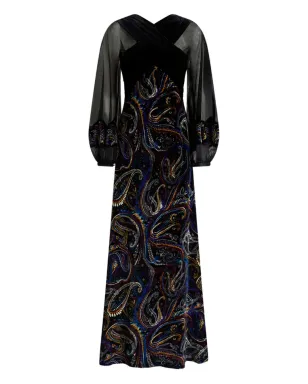 ETRO ワイドパフスリーブのマキシドレス - ブラック - サムネイル1