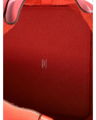 Hermès ビンテージ ピコタン ロック バッグ Clemence MM バケットバッグ - レッド - サムネイル5