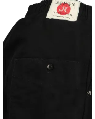 Japan Rags ニコ ロゴパッチ エラスティケーテッド トラウザー - Black - サムネイル3