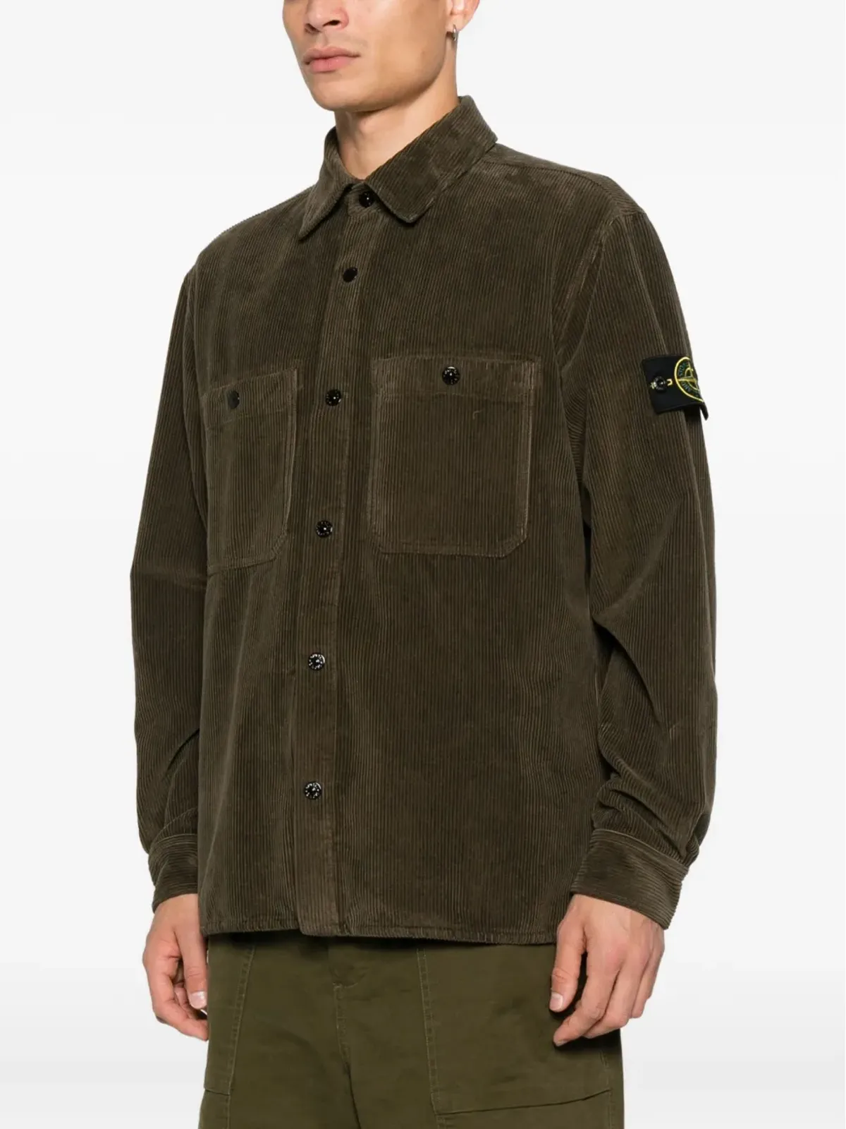 Stone Island ボタン留め コーデュロイ シャツジャケット - 画像3