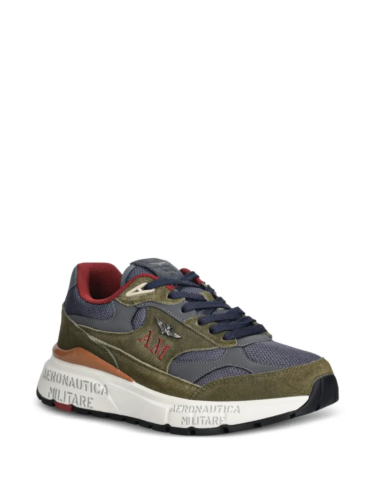 Aeronautica Militare ロゴアップリケスニーカー グリーン - 画像2
