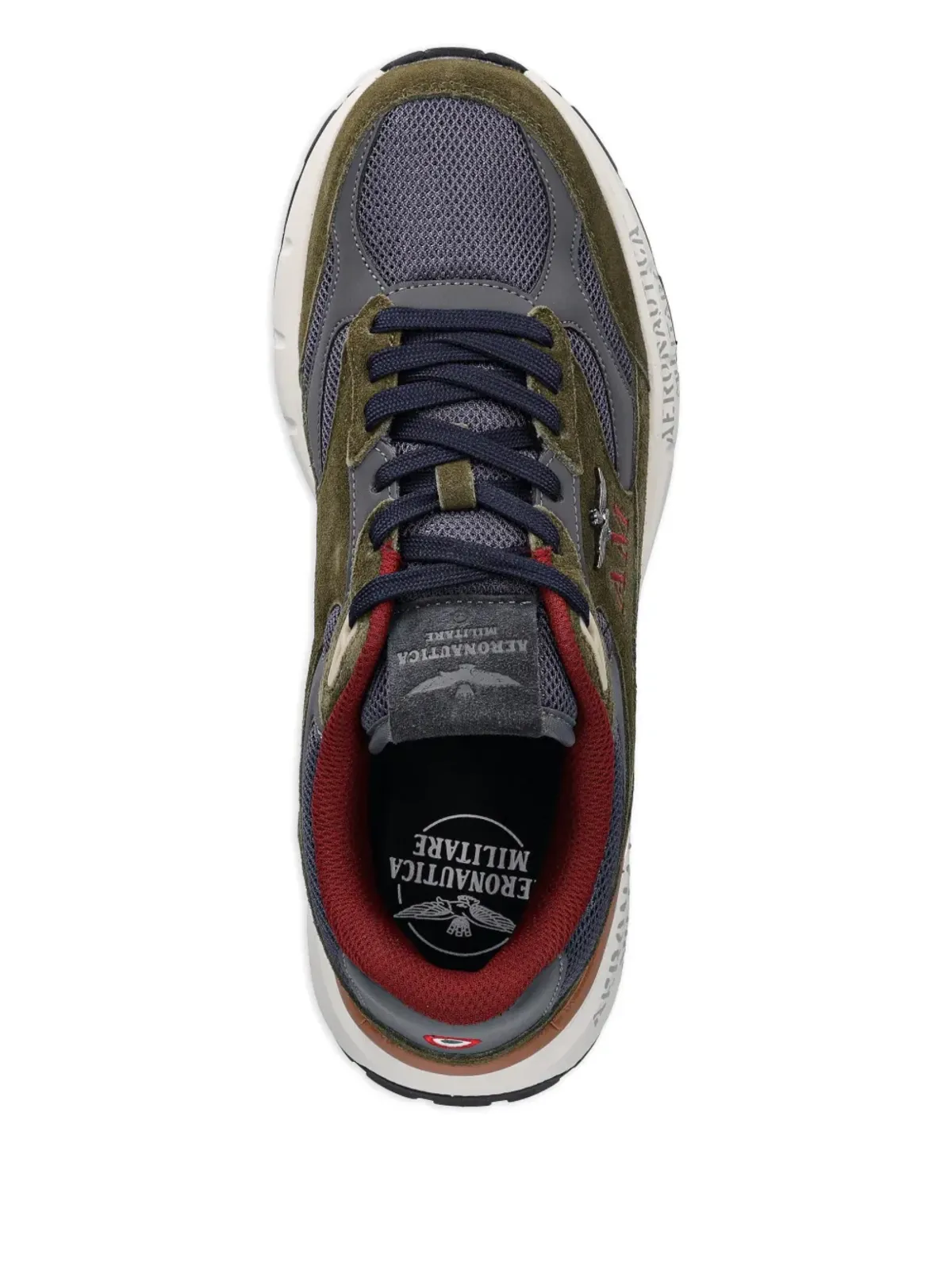 Aeronautica Militare ロゴアップリケスニーカー グリーン - 画像4