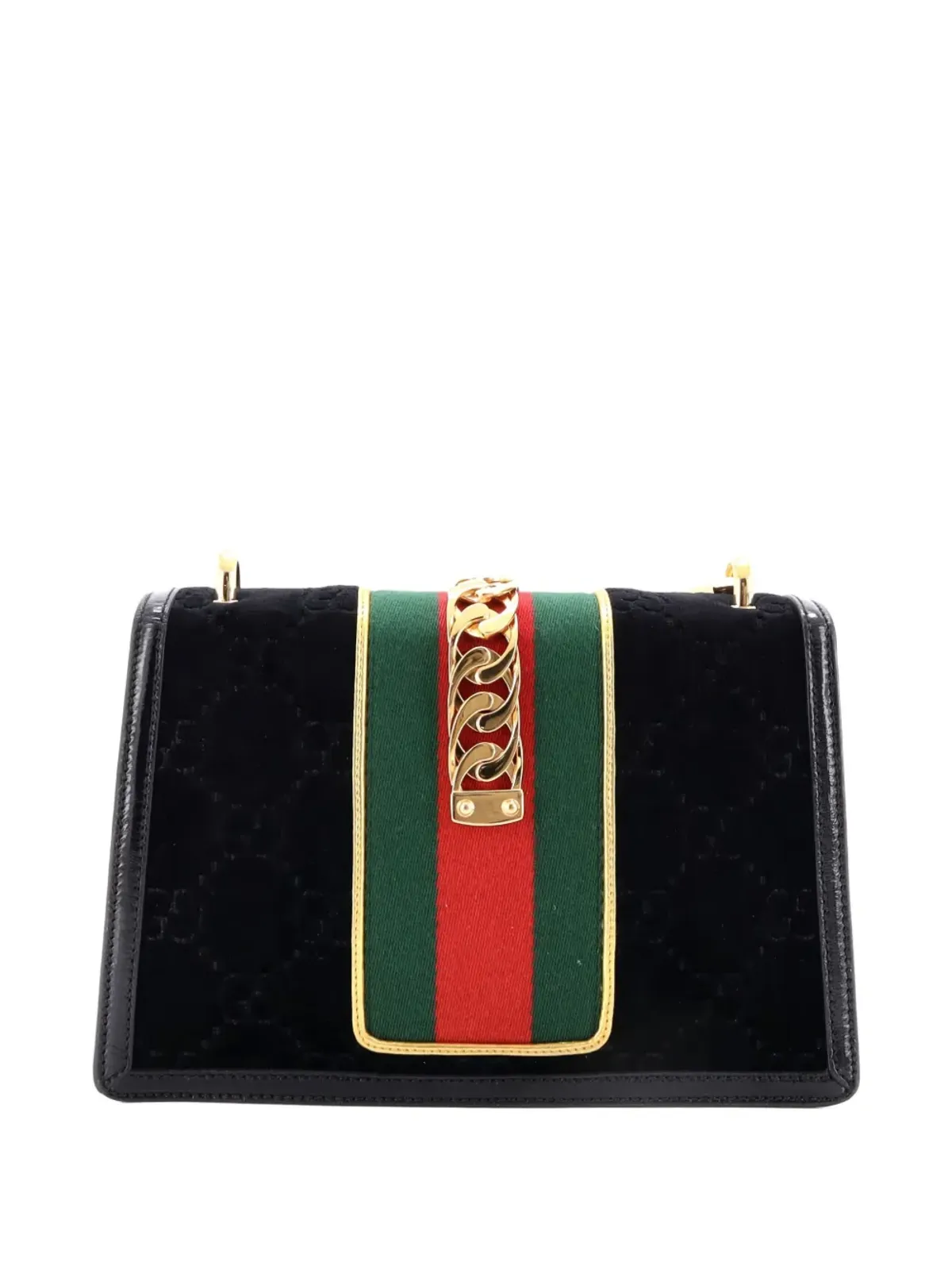 Gucci ビンテージ シルヴィー ショルダーバッグ GGベルベット ミニ クロスボディバッグ - ブラック - 画像2