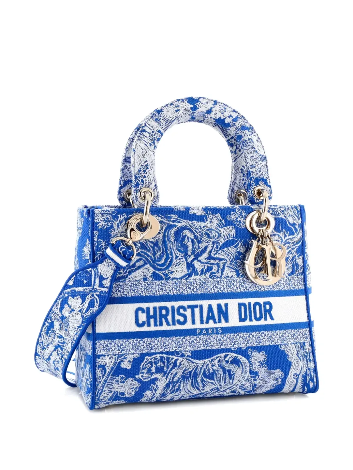 Christian Dior Pre-Owned レディ D-lite 刺繍入りキャンバス トートバッグ - ブルー - 画像3