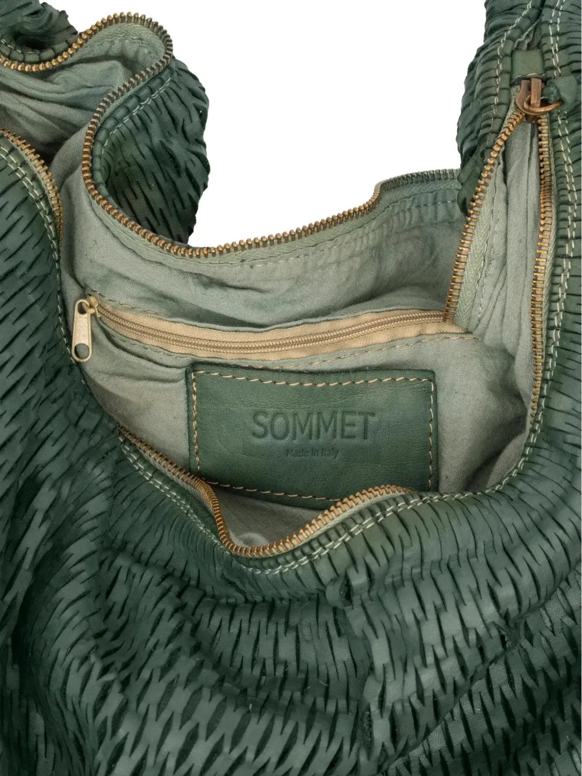 SOMMET laser-cut zip shoulder bag - Green - 画像3