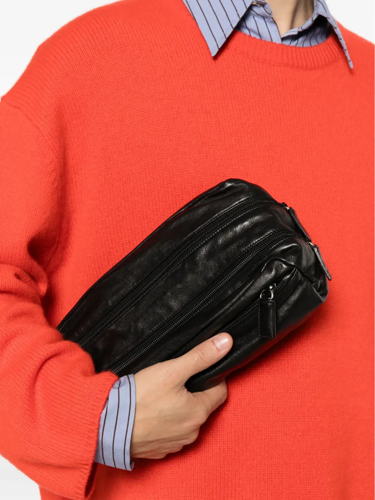 Prada Pre-Owned 2010年代 レザー/ナイロン メッセンジャーバッグ - ブラック - 画像2