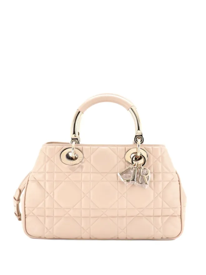 Christian Dior Pre-Owned Christian Dior ビンテージ Lady 95.22 バッグ カナージュエンボスレザー ミディアム トートバッグ - ネチュラルの商品画像