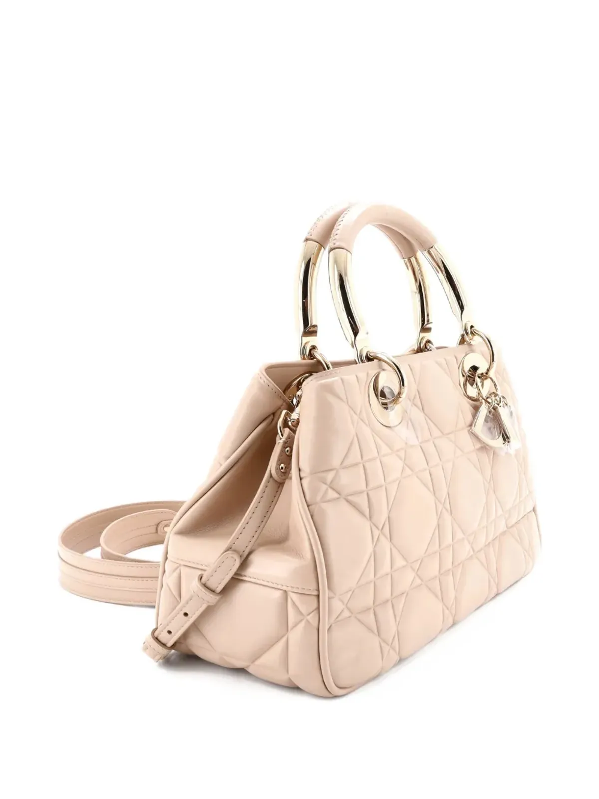 Christian Dior ビンテージ Lady 95.22 バッグ カナージュエンボスレザー ミディアム トートバッグ - ネチュラル - 画像3