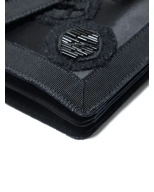 ビンテージ Prada 2000-2010 サテン ビーズ刺繍入り ショルダーバッグ - ブラック - サムネイル5
