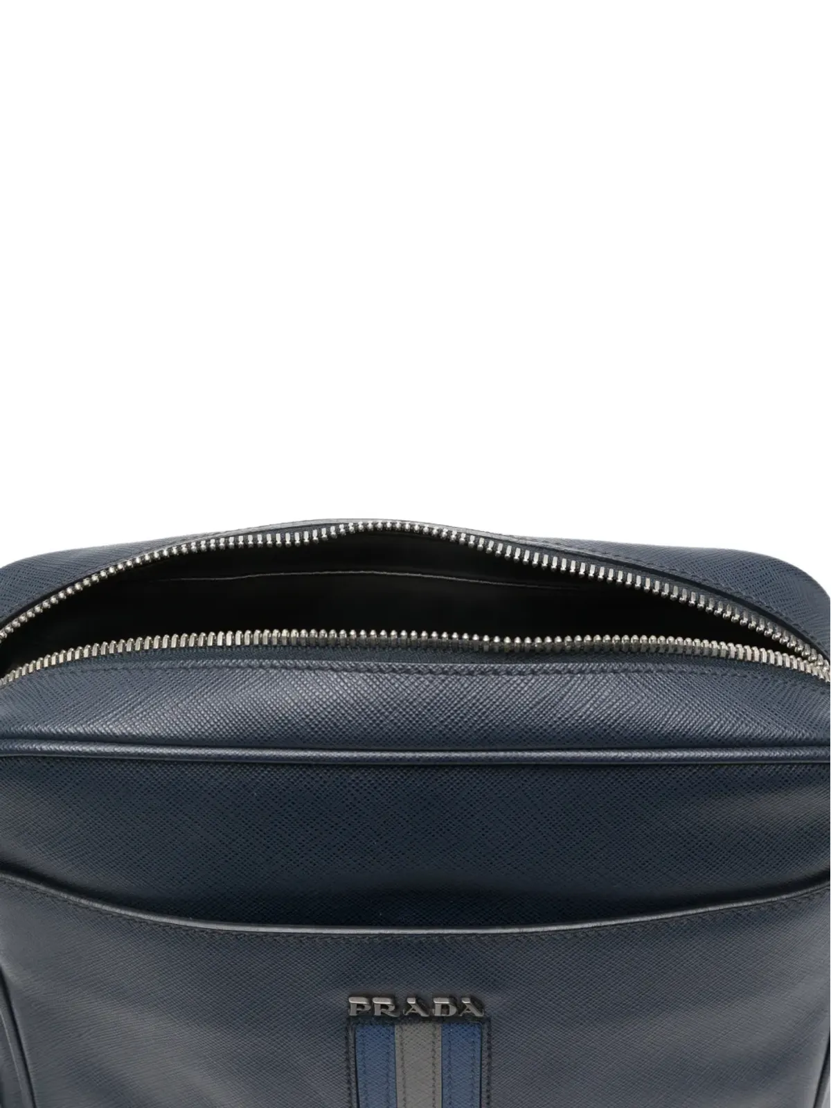 Prada ビンテージ 2010年代 ストライプデザイン メッセンジャーバッグ ブルー - 画像5