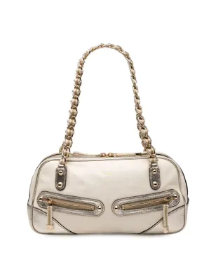 Gucci ビンテージ 2000-2015 小型レザーウェブ カプリ ショルダーバッグ - シルバー - サムネイル1