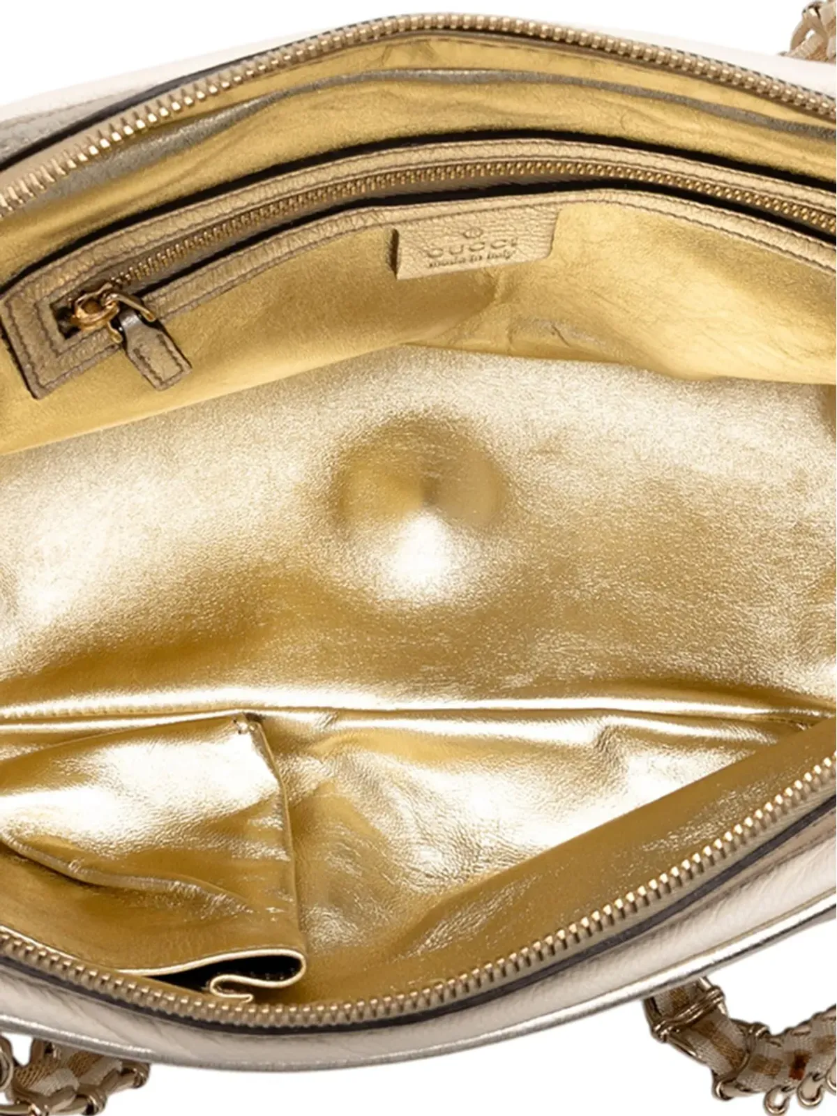 Gucci ビンテージ 2000-2015 小型レザーウェブ カプリ ショルダーバッグ - シルバー - 画像5