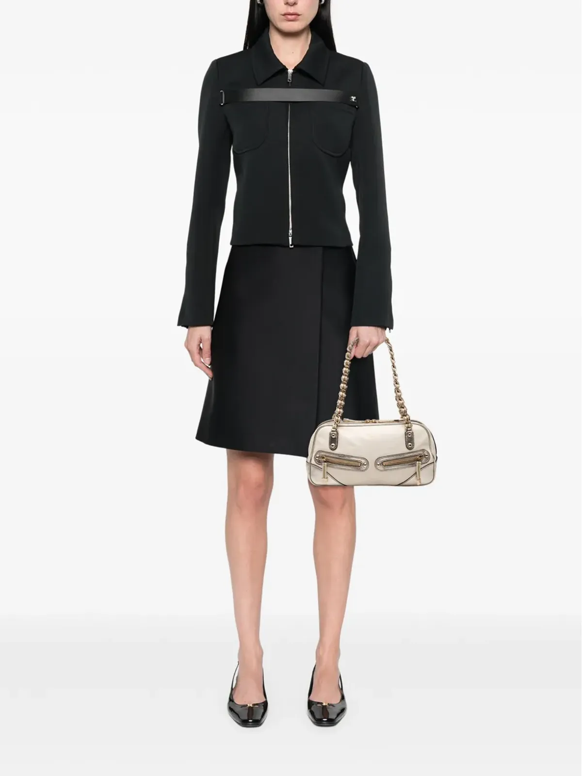 Gucci ビンテージ 2000-2015 小型レザーウェブ カプリ ショルダーバッグ - シルバー - 画像2