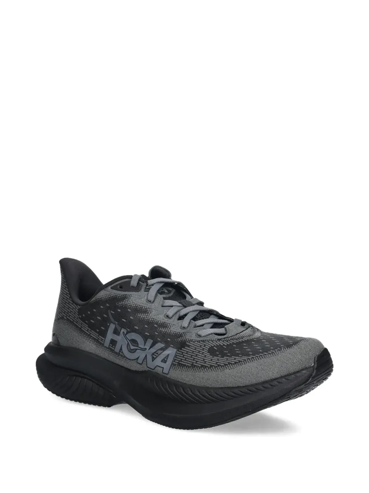 HOKA Mach 6 ロゴプリント スニーカー グレー - 画像2