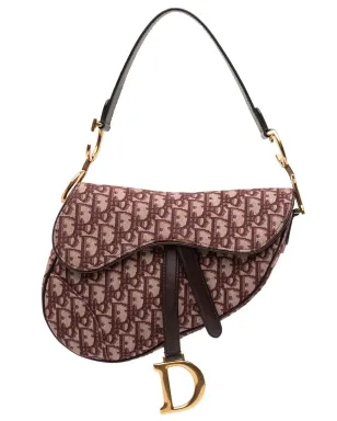 Christian Dior ビンテージ 2018年 オブリークキャンバス サドルバッグ ショルダーバッグ - レッド - サムネイル1