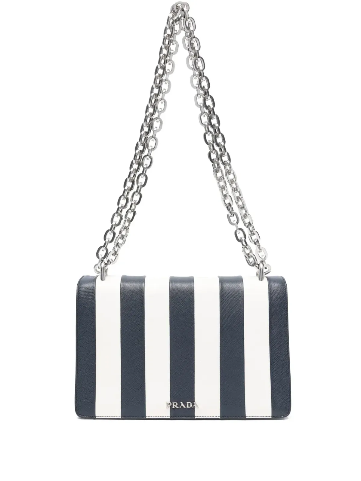 Prada ビンテージ 2010年代 ストライプ柄 チェーンストラップ バッグ - Blue - 画像1
