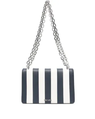 Prada ビンテージ 2010年代 ストライプ柄 チェーンストラップ バッグ - Blue - サムネイル1