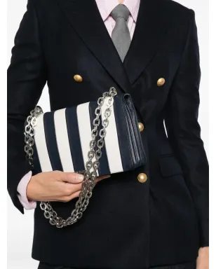 Prada ビンテージ 2010年代 ストライプ柄 チェーンストラップ バッグ - Blue - サムネイル2