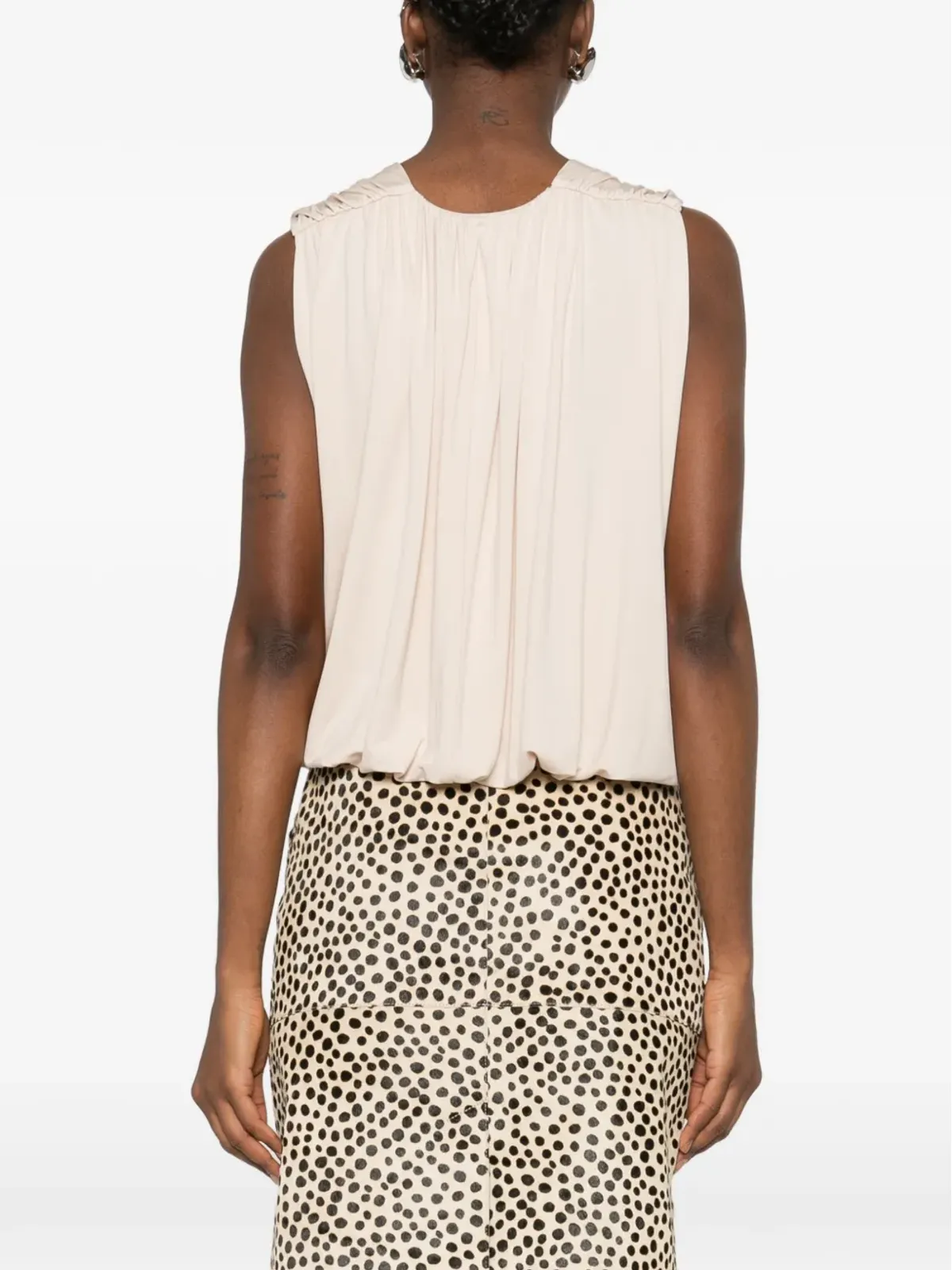 Esse Studios Solina V-neck cape top - Neutrals - 画像4
