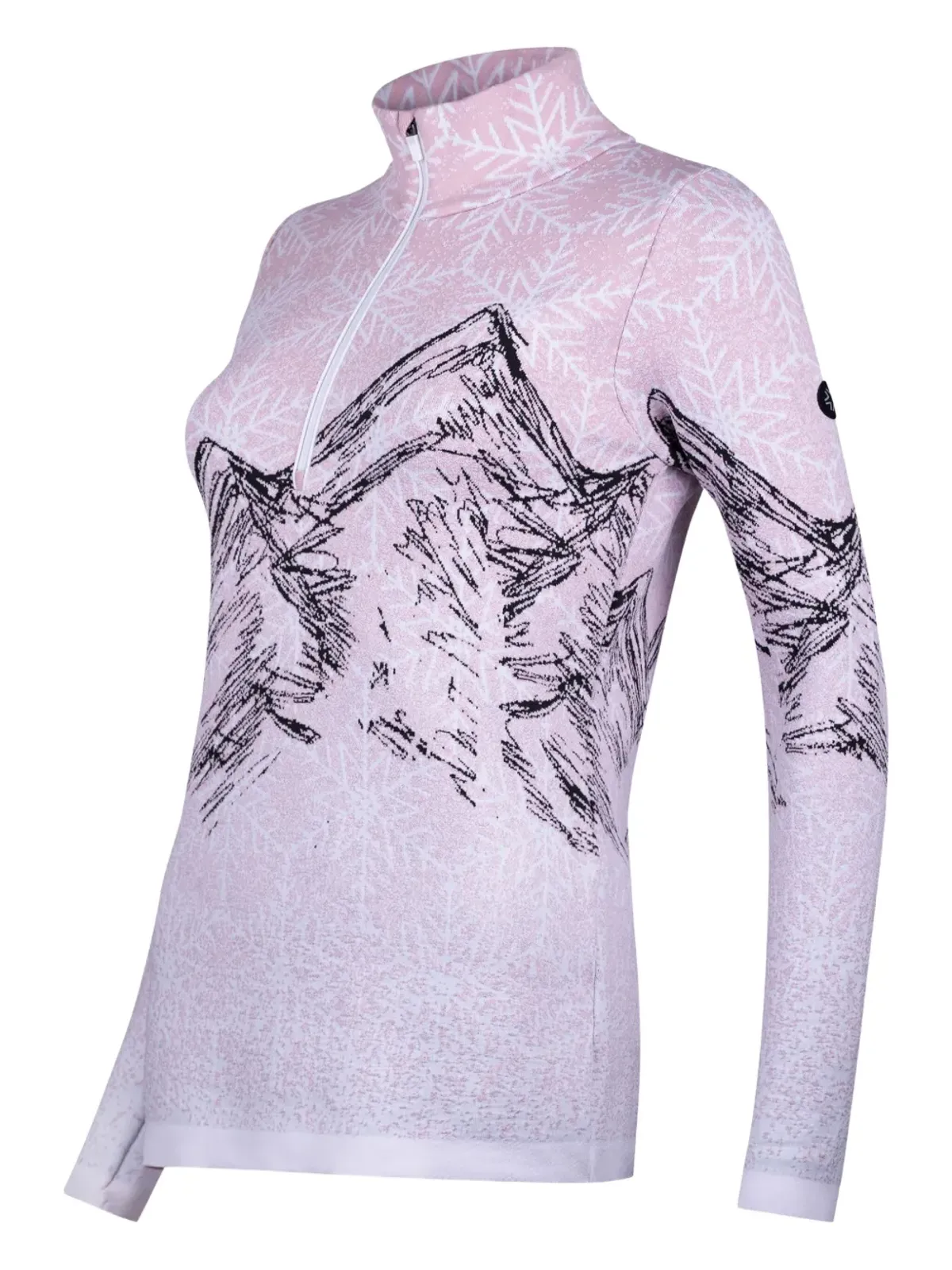 NEWLAND mountain-print zip sweater - Pink - 画像3
