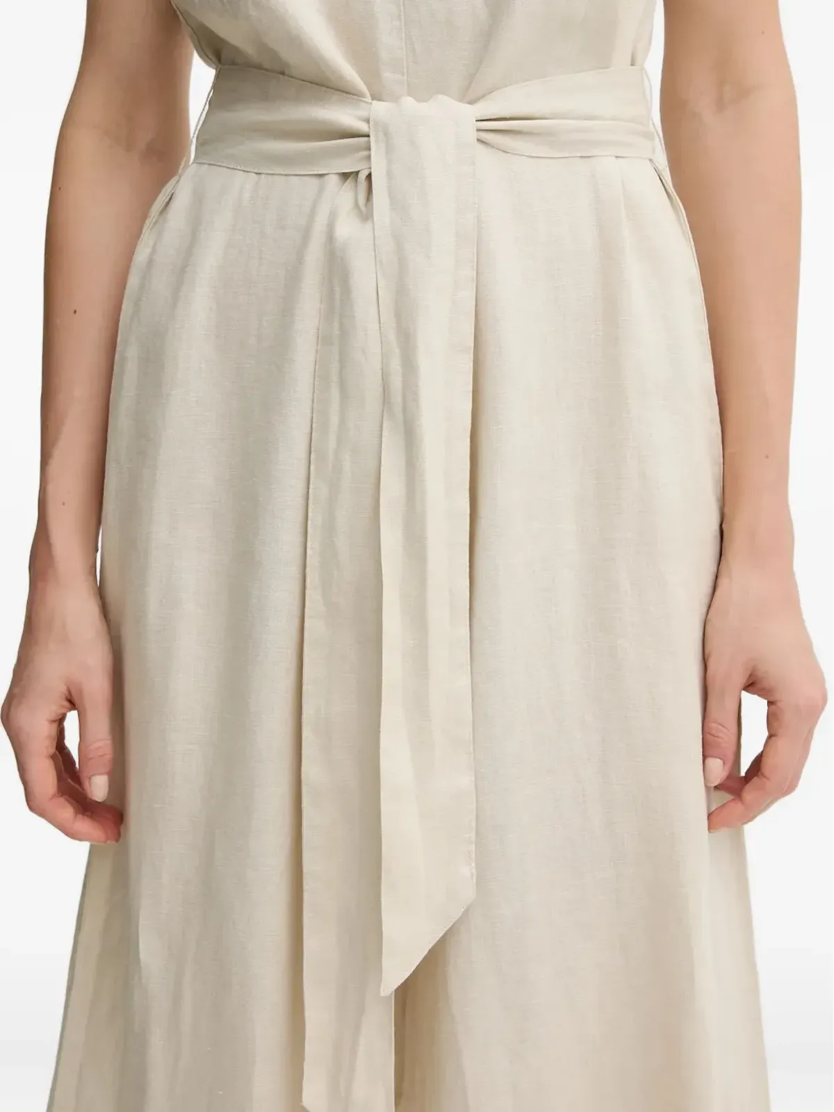 Benetton 結びウエスト ノースリーブ ジャンプスーツ - Neutrals - 画像5