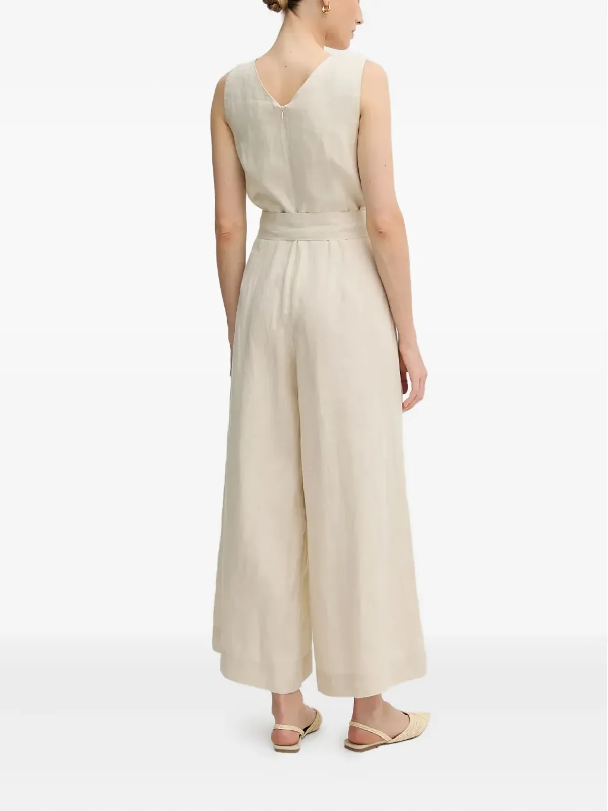 Benetton 結びウエスト ノースリーブ ジャンプスーツ - Neutrals - 画像3