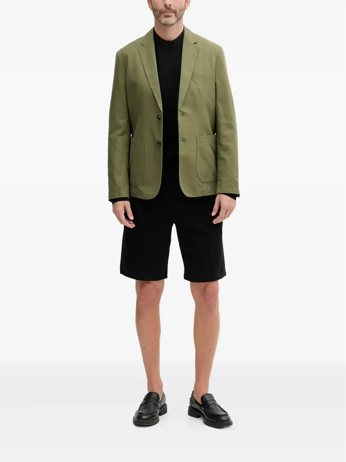 Benetton グリーンのシングルブレストブレザー - 画像2