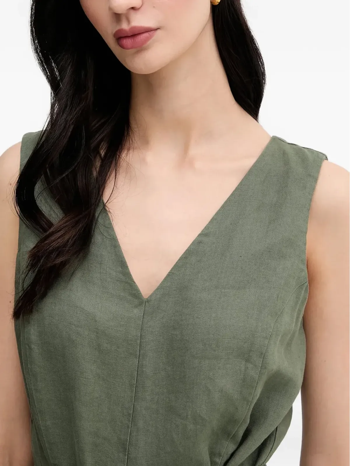 Benetton Vネック ベルト付きジャンプスーツ - 画像4