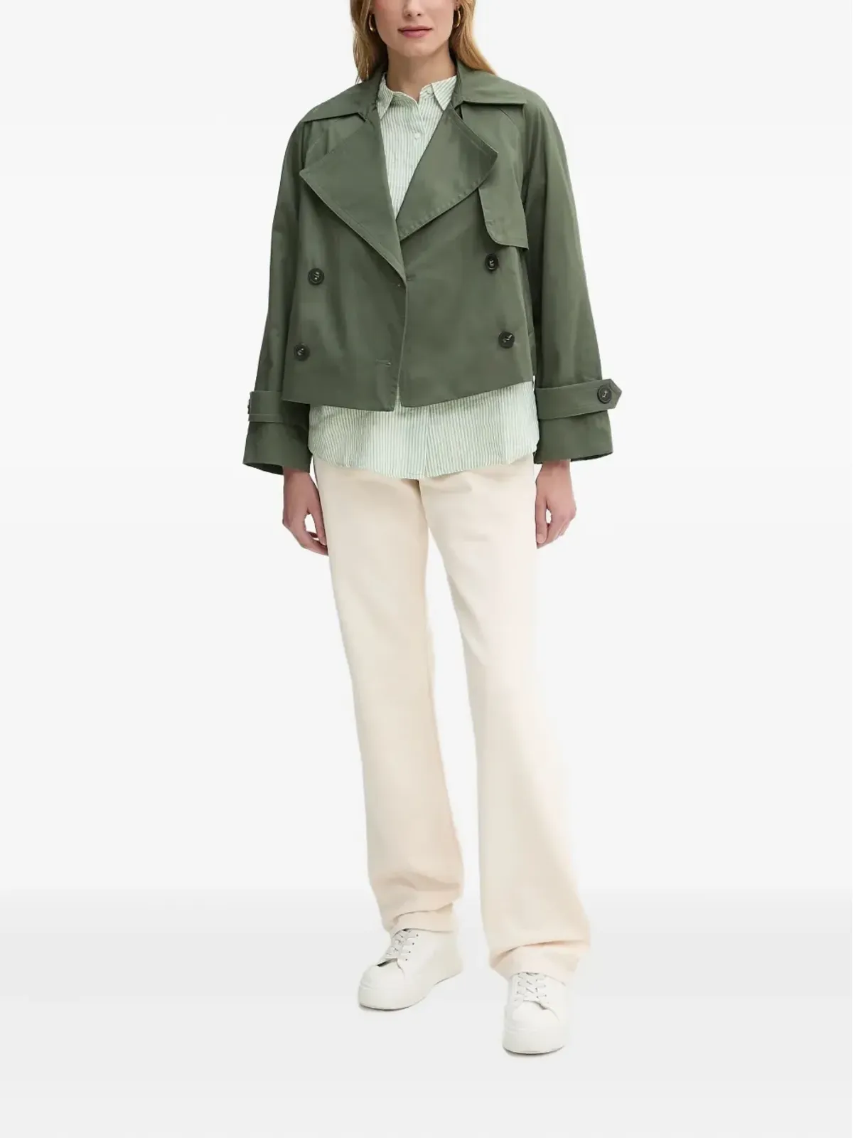 Benetton ダブルブレスト クロップドジャケット - 画像2